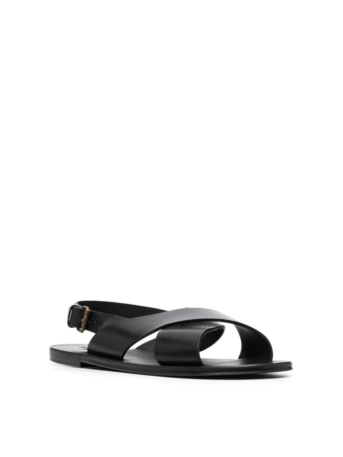 SAINT LAURENT Men's Crisscross Leather Sandals