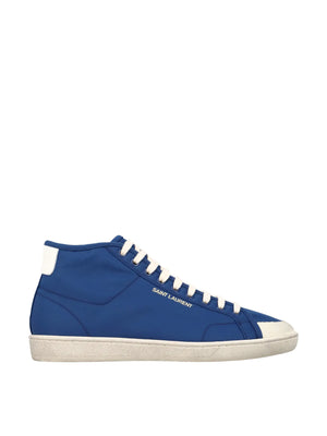 SAINT LAURENT Court Classic Logo Mid-Top Sneakers