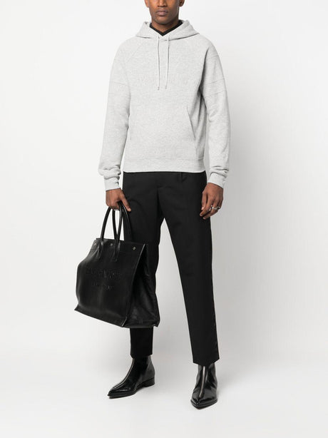 SAINT LAURENT Men's SS23 Heather Grey Hoodie