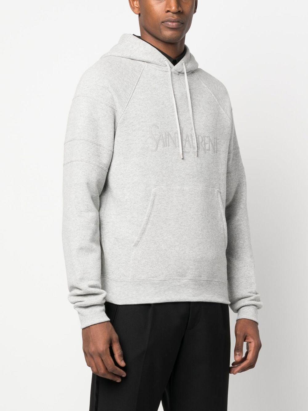 SAINT LAURENT Men's SS23 Heather Grey Hoodie