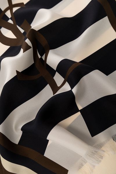 SAINT LAURENT Luxurious Multicolour Silk Scarf for Men | SS23 Collection