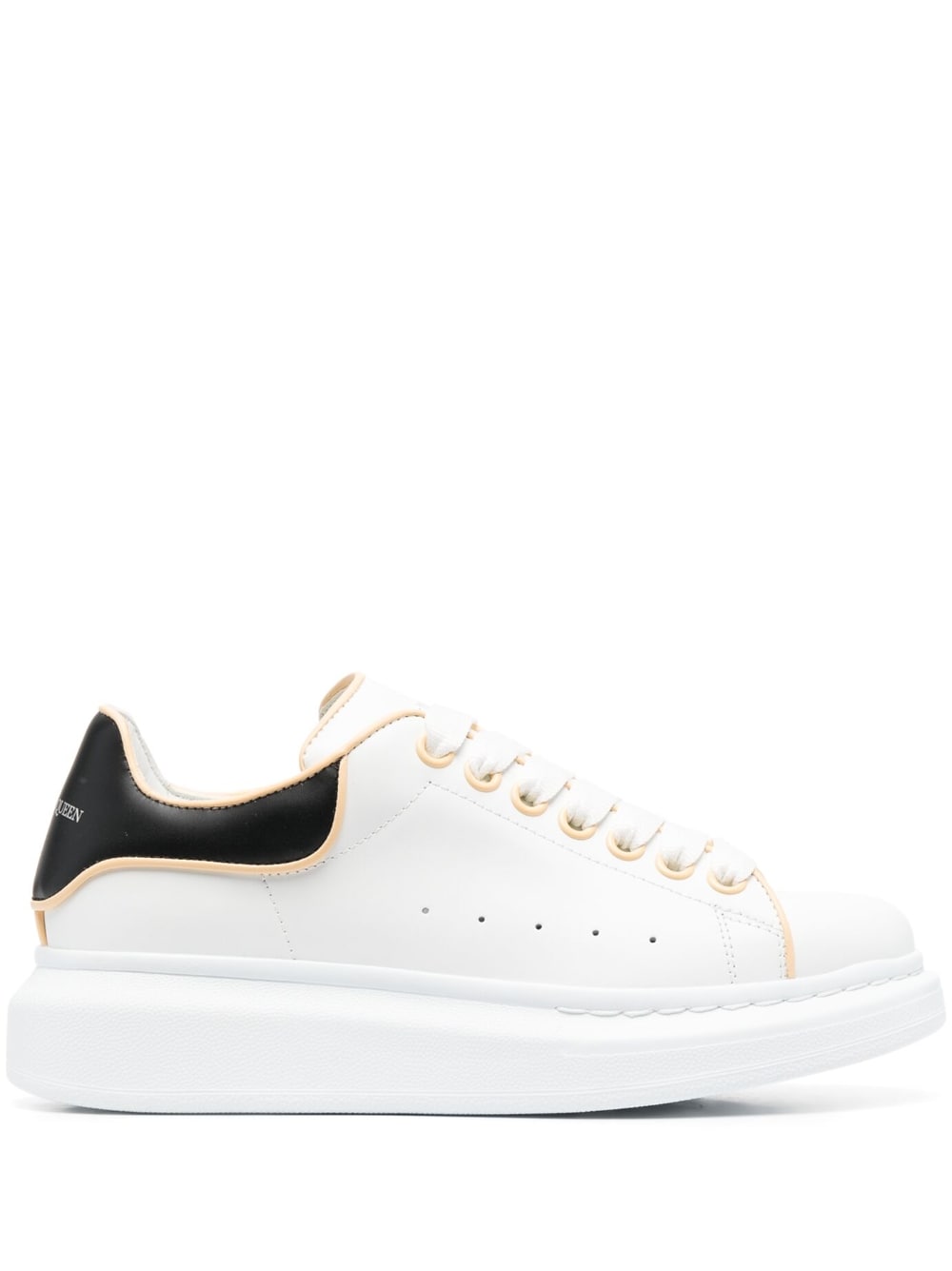 ALEXANDER MCQUEEN Oversized 100% Leather White Sneakers for Women