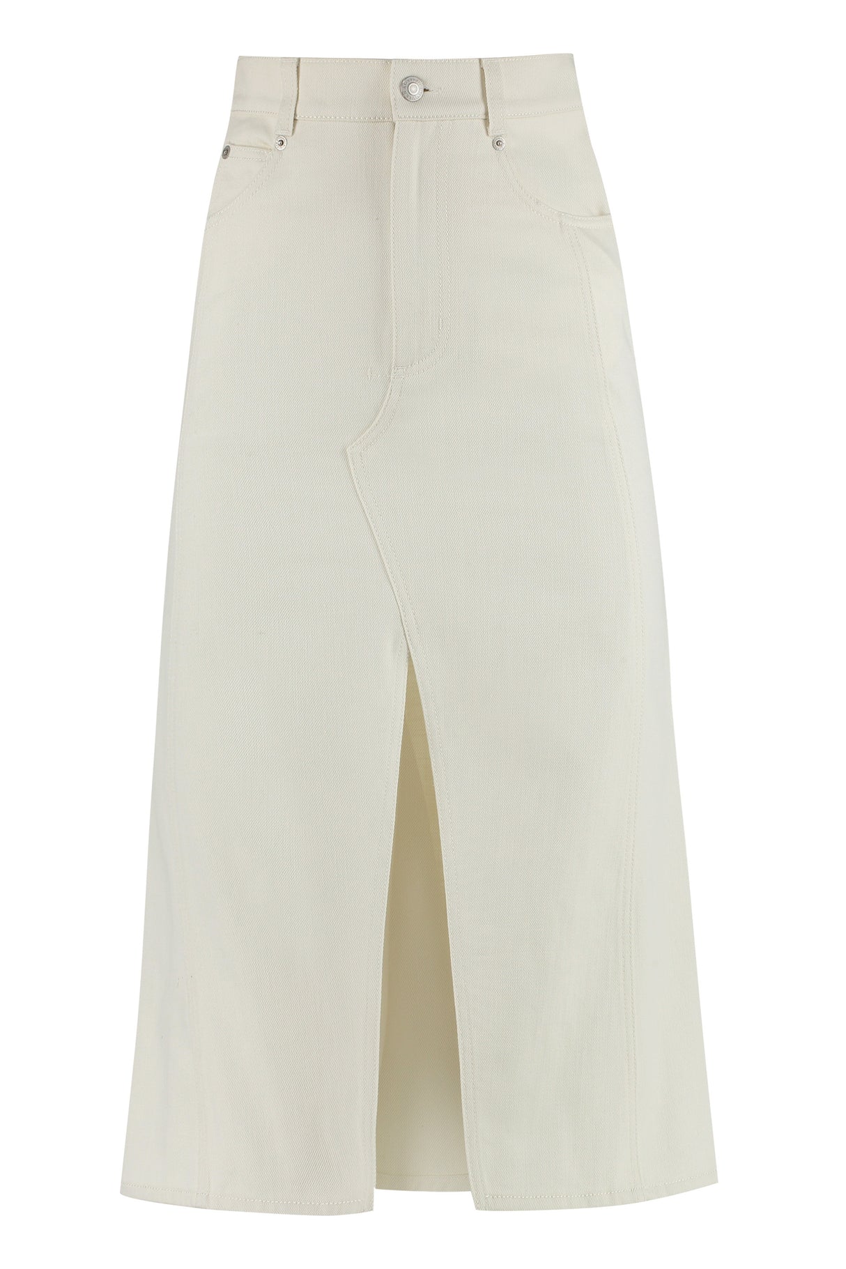 ALEXANDER MCQUEEN Ivory Denim Pencil Skirt for Women - SS23 Collection