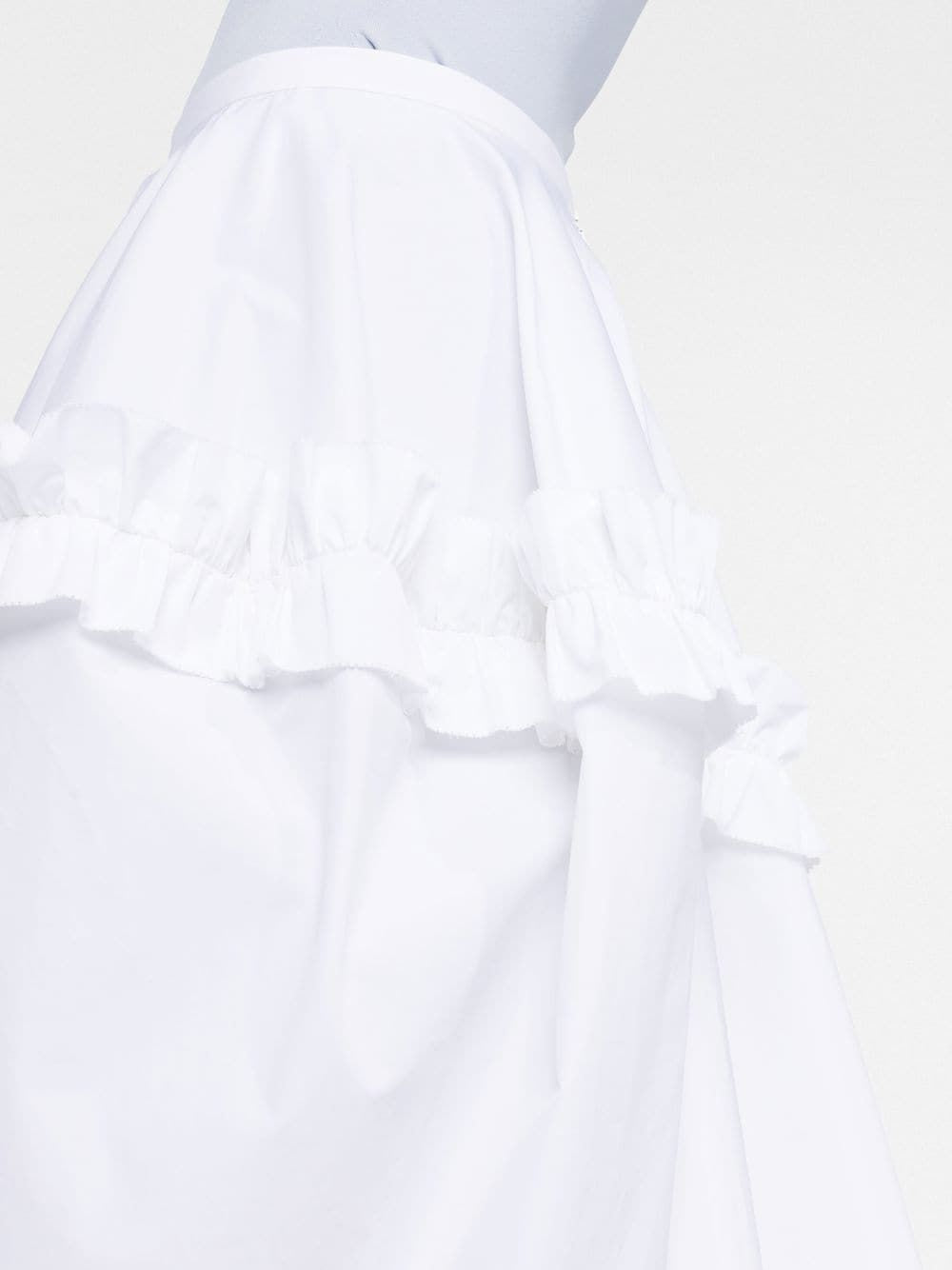 ALEXANDER MCQUEEN White Asymmetric Cotton Balloon Skirt for Women SS23