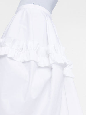 ALEXANDER MCQUEEN White Asymmetric Cotton Balloon Skirt for Women SS23