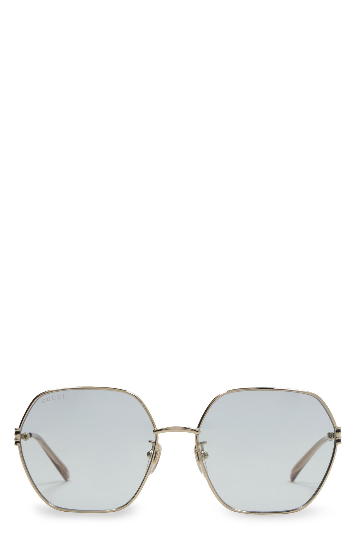 GUCCI Stylish Oversized Sunglasses for Women in Shiny Gold Metal - SS23 Collection