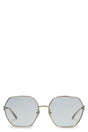 GUCCI Stylish Oversized Sunglasses for Women in Shiny Gold Metal - SS23 Collection