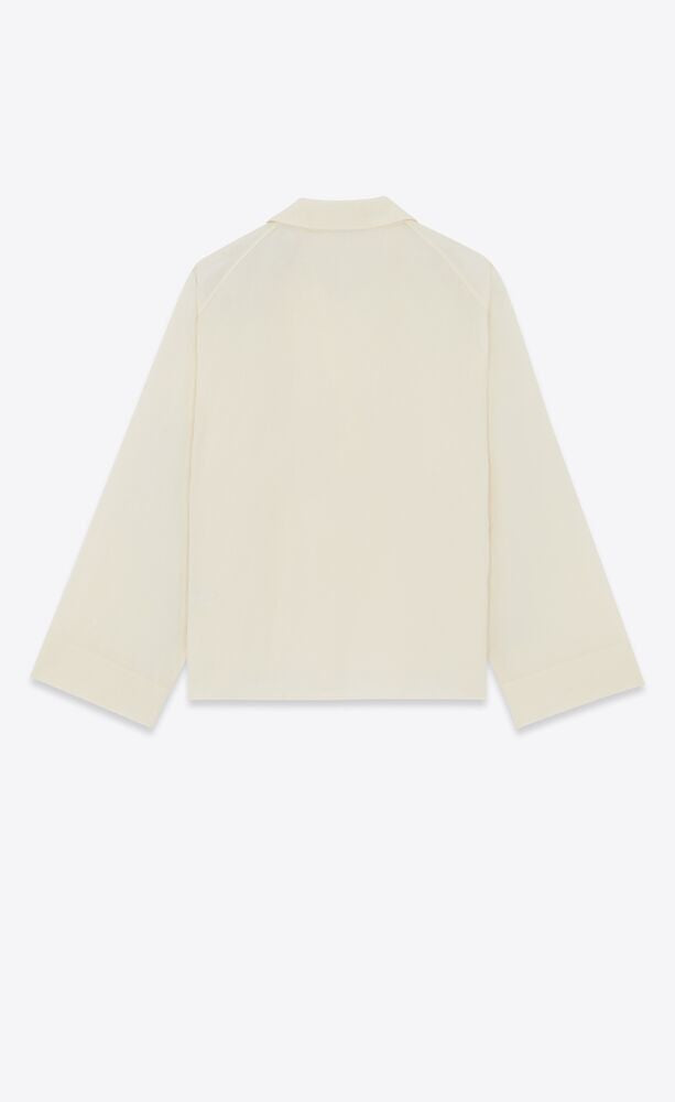 SAINT LAURENT Cotton Vareuse Shirt in Craie for Men - FW23 Collection