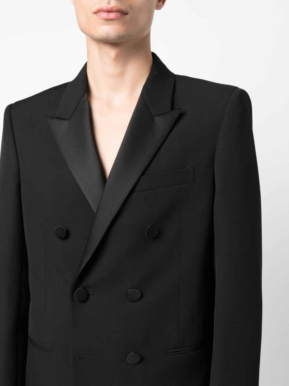 SAINT LAURENT Men's Double Breasted Tuxedo Jacket for the Fall/Winter of 2023