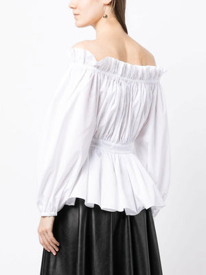 ALEXANDER MCQUEEN Organic Cotton Women's Poplin Top - Spring/Summer 2024 Collection