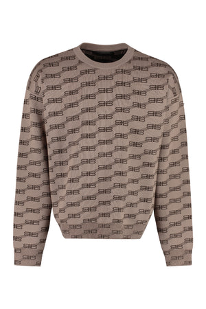 BALENCIAGA Men's Long Sleeve Brown Crew-Neck Sweater for SS23