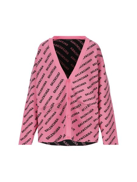 BALENCIAGA Fashionable Pink Logo Cardigan for Women - FW23 Collection