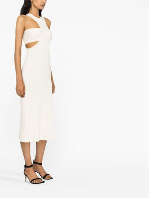 ALEXANDER MCQUEEN Ivory Flared Knit Dress for Women - SS23 Collection