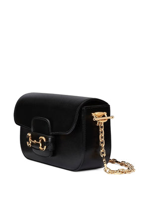GUCCI Elegant and Sophisticated: Black Leather Tote Handbag for Women