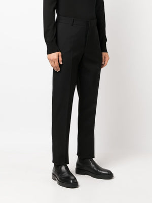 ALEXANDER MCQUEEN Classic Men's Black Wool Pants for FW23