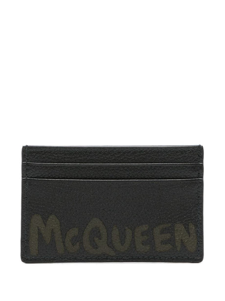 ALEXANDER MCQUEEN Mini Grainy Leather Card Holder