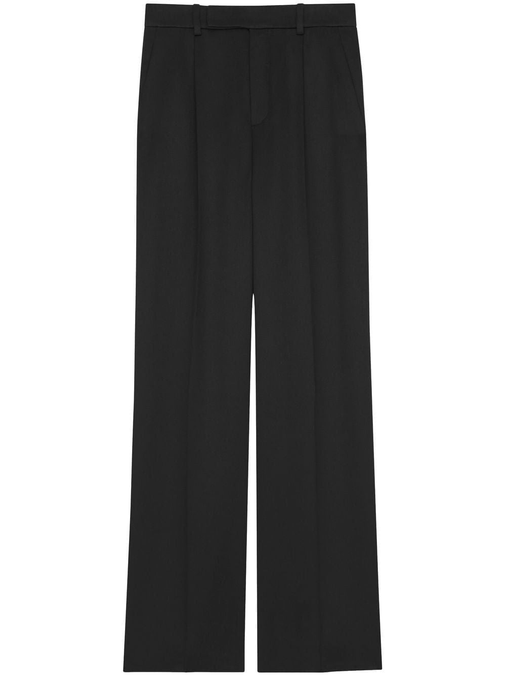 SAINT LAURENT Black Satin Flared Pants for Women