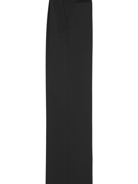 SAINT LAURENT Black Satin Flared Pants for Women