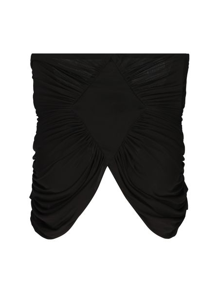 SAINT LAURENT Black Cropped Bustier T-Shirt for Women - SS23 Collection