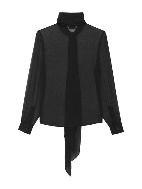 Elegant Black Silk Blouse for Women