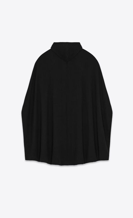 SAINT LAURENT Fleece Hoodie Cape for Men - FW23 Collection