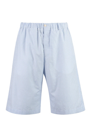 GUCCI Light Blue Checkered Bermuda Shorts for Men - FW23