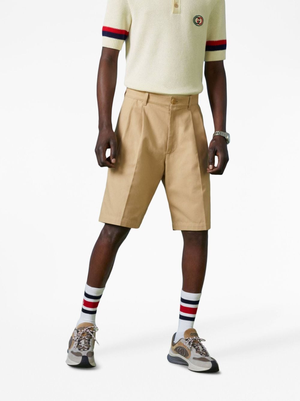 GUCCI Men's 23FW Beige Shorts for the Fashion-Forward Gentlemen