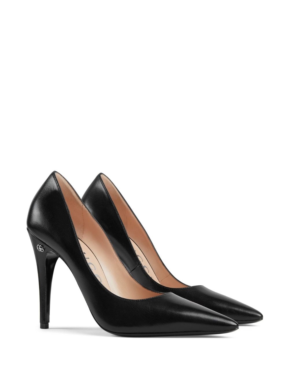 GUCCI Black Leather Pointed-Toe Pumps for Women - FW23 Collection