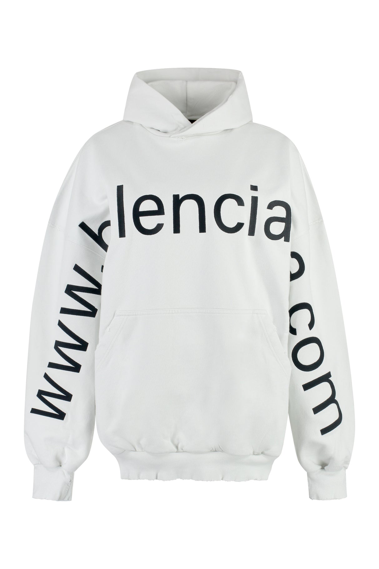 BALENCIAGA Black Oversized Hoodie with Bal.com Motif