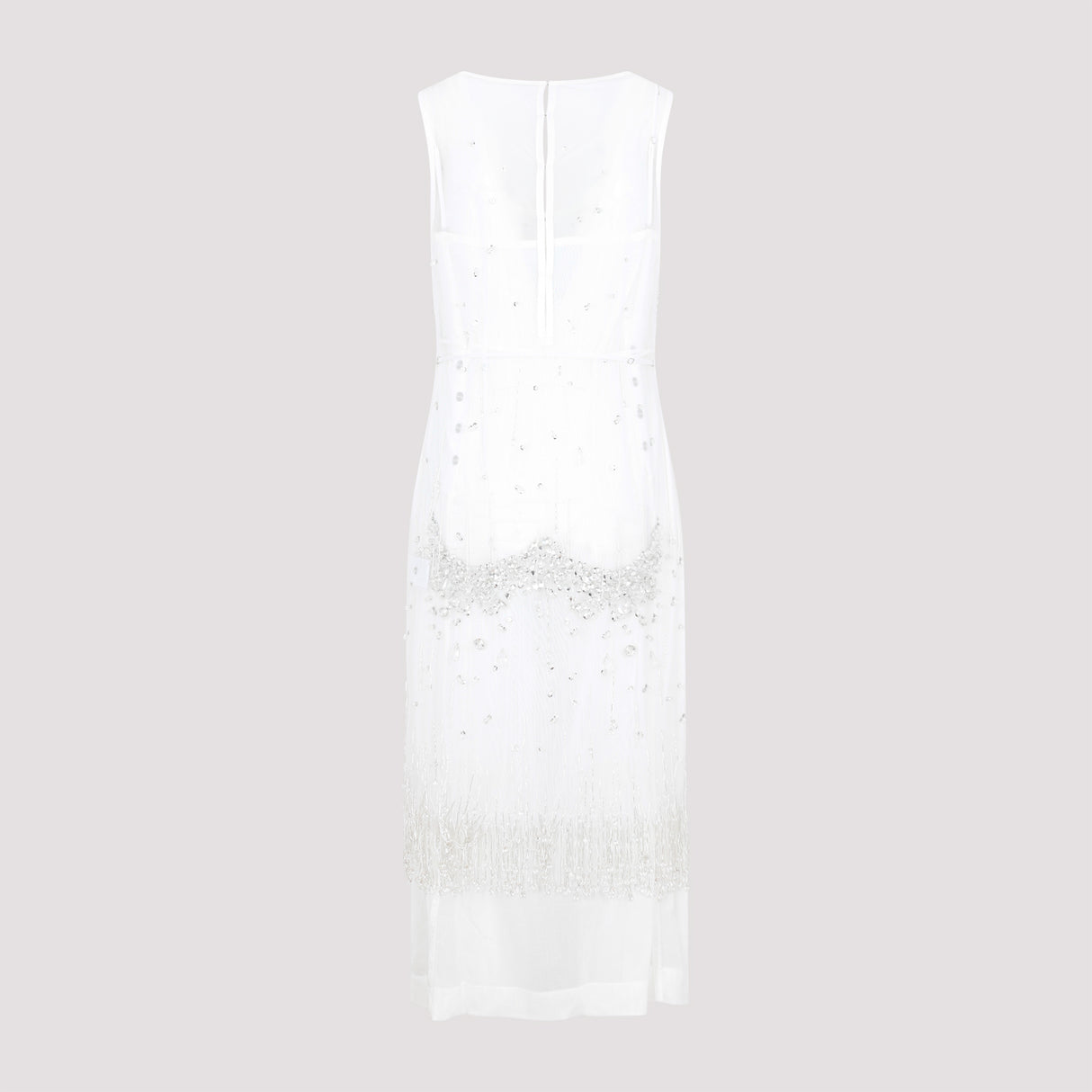 BOTTEGA VENETA White Crystal Dress for Women - SS23 Collection