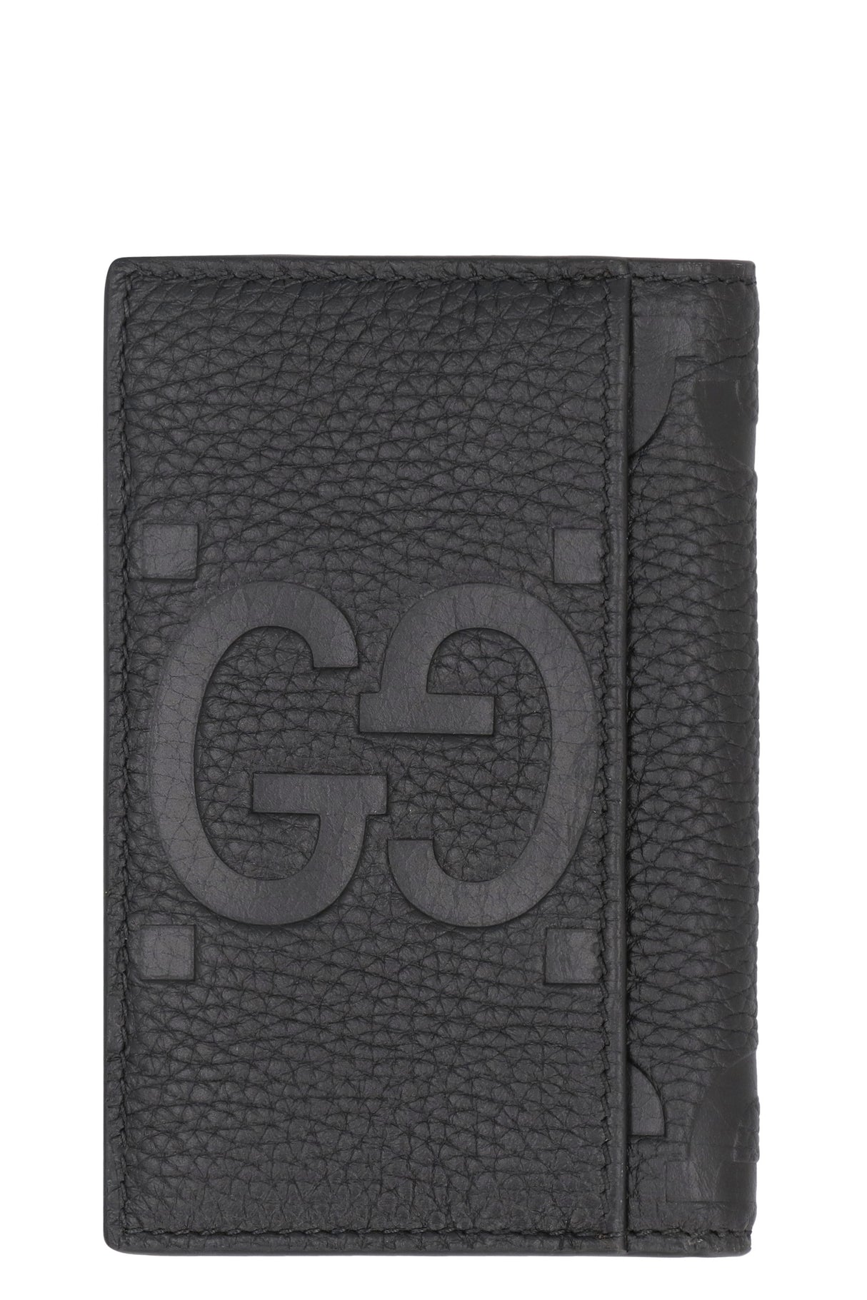 GUCCI Jumbo Black Leather Card Holder for Men - FW23 Collection