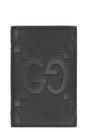 GUCCI Black Vertical Wallet in Jumbo GG Pattern