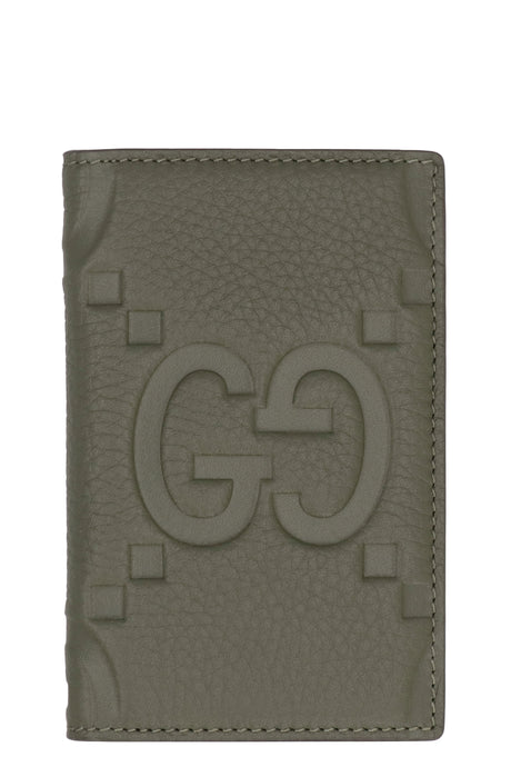 GUCCI Green Pebbled Calfskin Card Holder - FW23