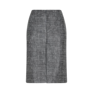 BOTTEGA VENETA Stylish Black Printed Leather Midi Skirt for Women from SS23 Collection