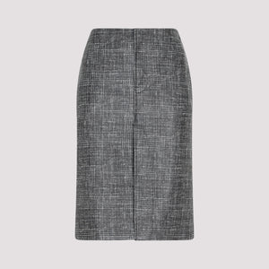 BOTTEGA VENETA Stylish Black Printed Leather Midi Skirt for Women from SS23 Collection