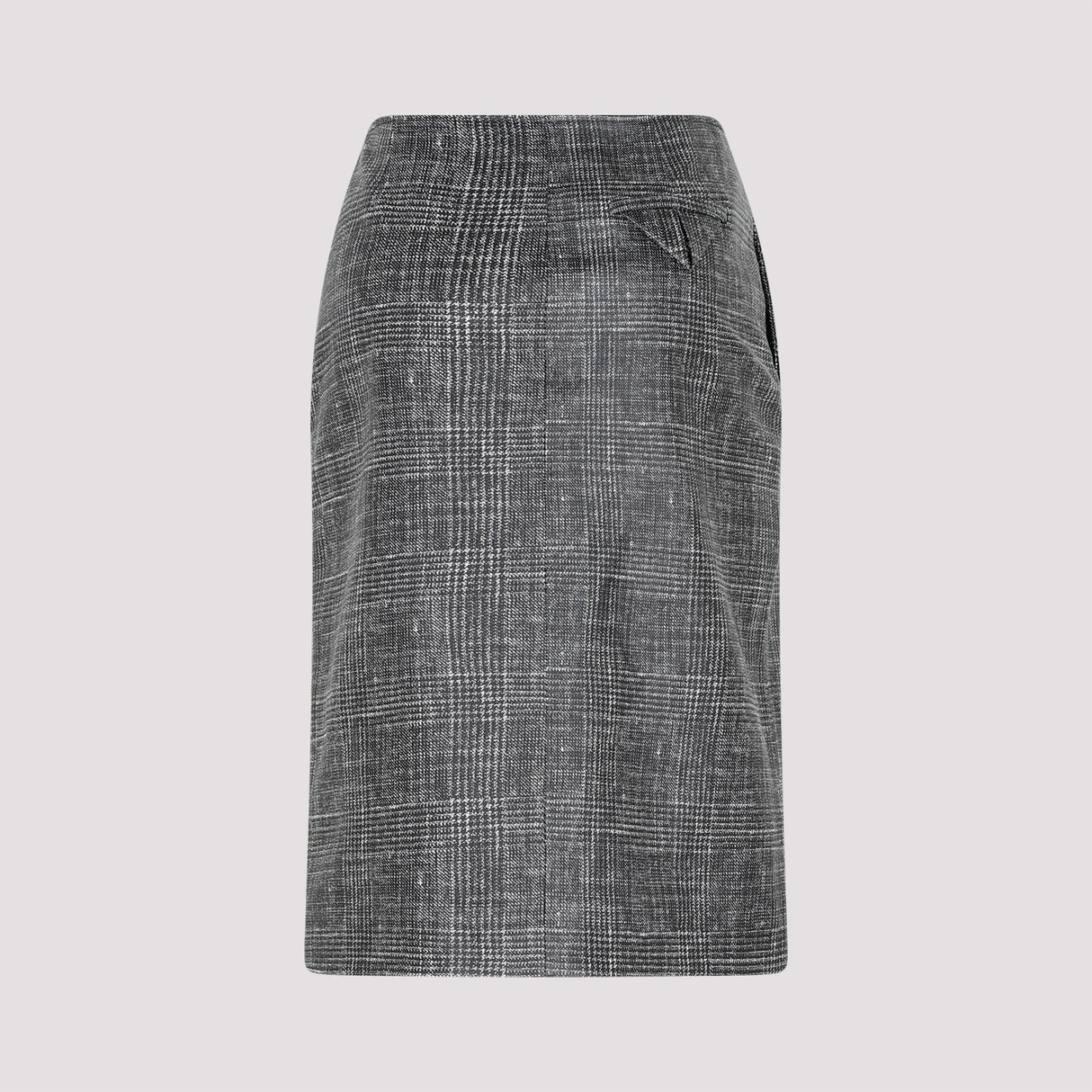 BOTTEGA VENETA Stylish Black Printed Leather Midi Skirt for Women from SS23 Collection