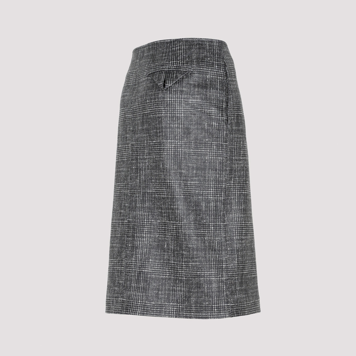 BOTTEGA VENETA Stylish Black Printed Leather Midi Skirt for Women from SS23 Collection