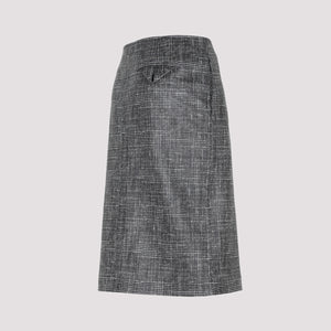 BOTTEGA VENETA Stylish Black Printed Leather Midi Skirt for Women from SS23 Collection