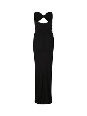 SAINT LAURENT Sophisticated Cut Out Long Dress for Women in Black - SS23