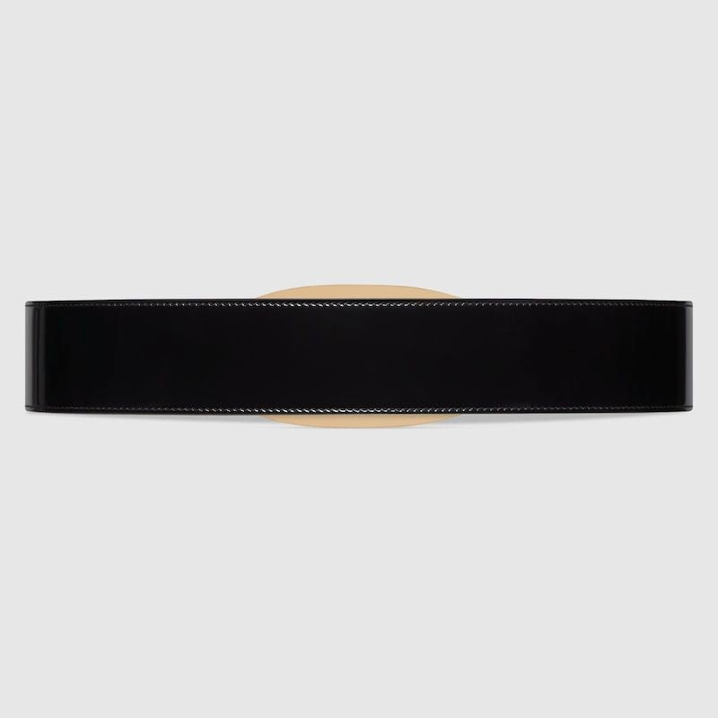 GUCCI Stylish Rectangular G Buckle Belt in Patent Leather for Women