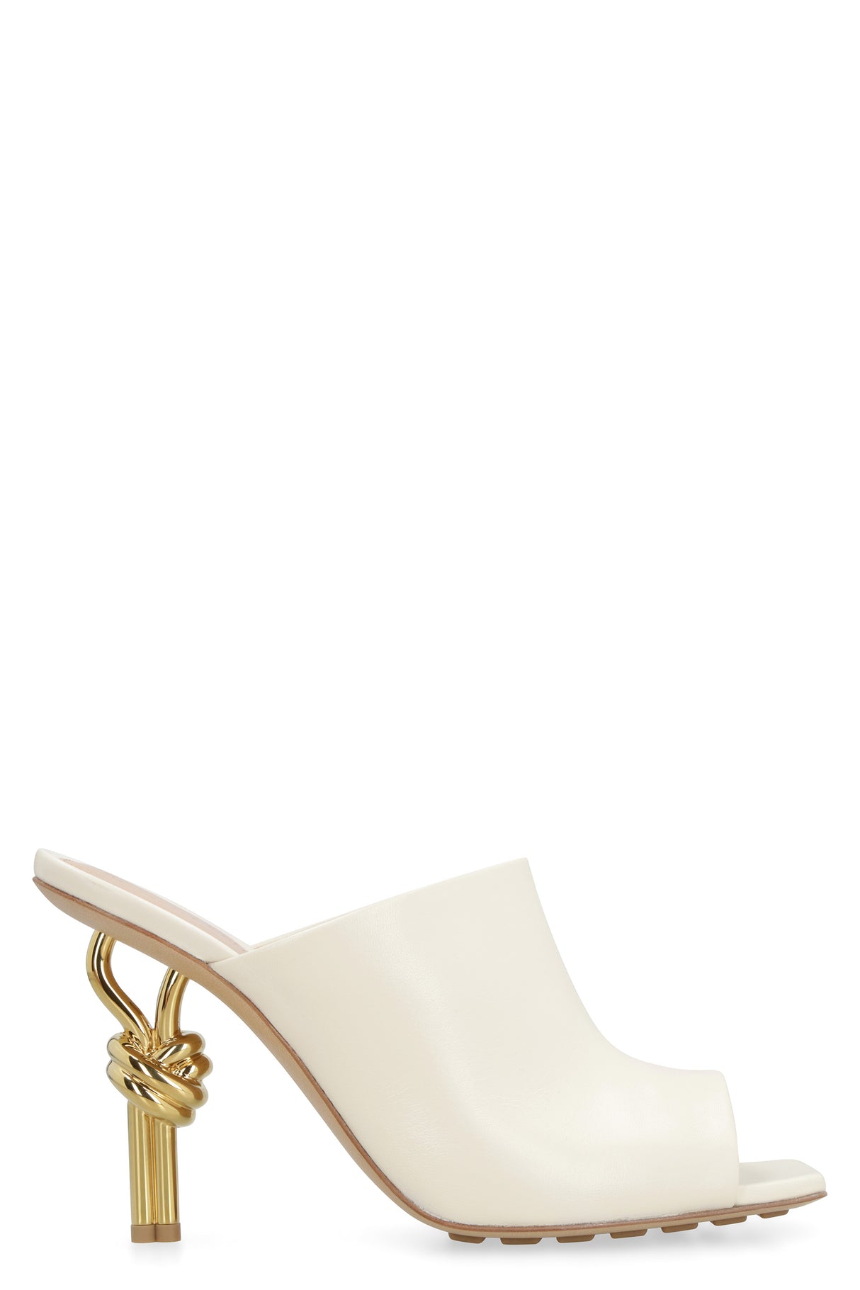 BOTTEGA VENETA White Lamb Leather Knot Sandals for Women - SS23 Collection