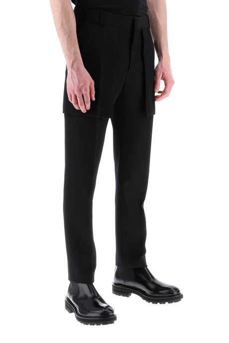 ALEXANDER MCQUEEN Sophisticated Mid-Waisted Tailored Trousers for Men in Classic Khaki