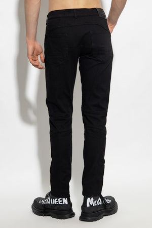 ALEXANDER MCQUEEN Men's Black Tapered-Leg Jeans for FW23