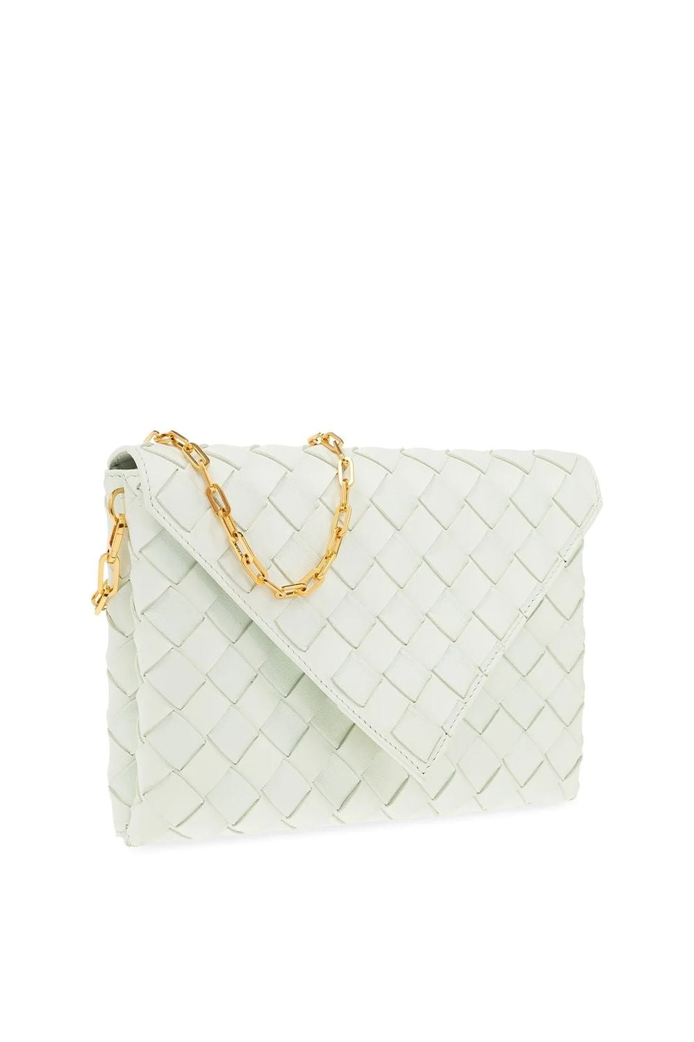 BOTTEGA VENETA Green Origami Envelope Pouch Handbag on Chain for Women