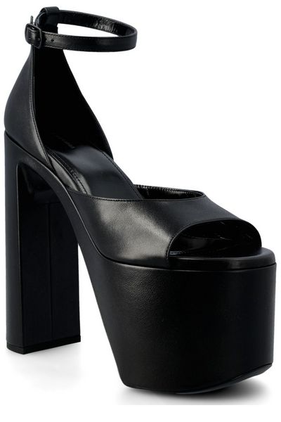 Sandal cao gót đen Camden với mũi nhọn 16cm và đế cao su 8cm cho phụ nữ - FW23