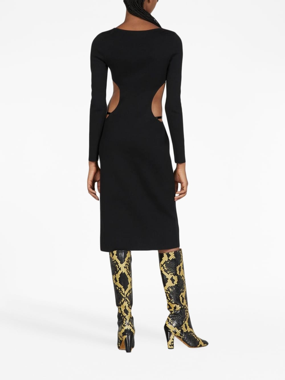 GUCCI Black Cut-Out Midi Dress for Women's SS23 Collection