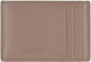 BOTTEGA VENETA Light Blue Leather Cardholder with Intreccio Motif - FW23 Collection