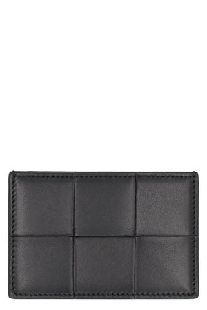 BOTTEGA VENETA Light Blue Leather Cardholder with Intreccio Motif - FW23 Collection