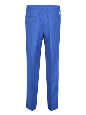 GUCCI Luxurious Blue Raffia Wide Leg Pants for Men
