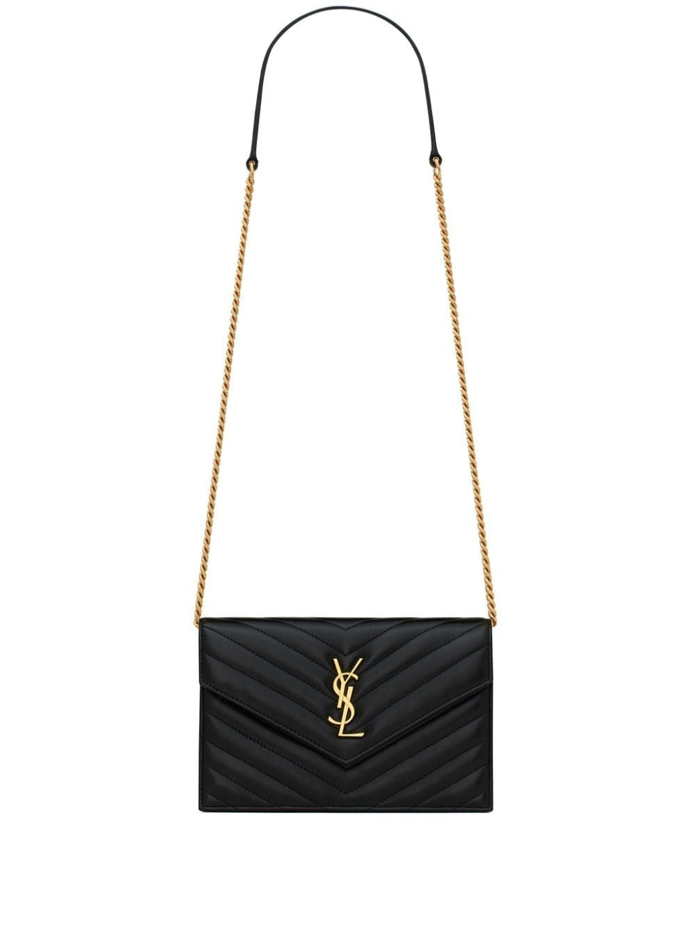 SAINT LAURENT Mini Chain Wallet in Classic Black